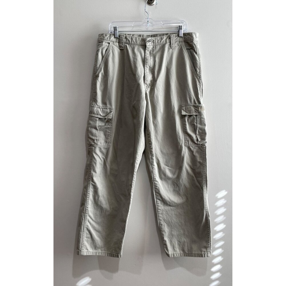 Wrangler Cargo Pants Mens 36x32 Khaki Relaxed Fit 70LEWNK